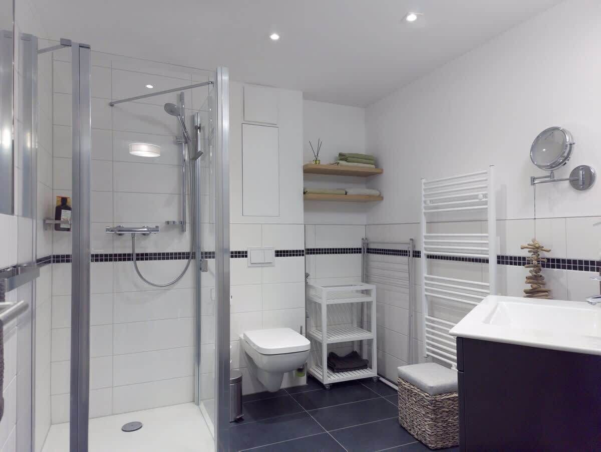 Shower, hair dryer