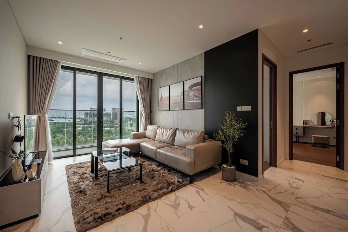 Deluxe Apartment, 2 Bedrooms, City View | Living area