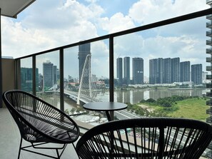 Deluxe Apartment, 2 Bedrooms, City View | Balcony view