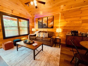 Smart TV, fireplace, video games, books