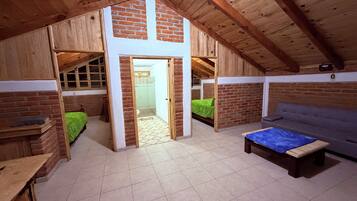 Cabane Familiale, patio, vue montagne