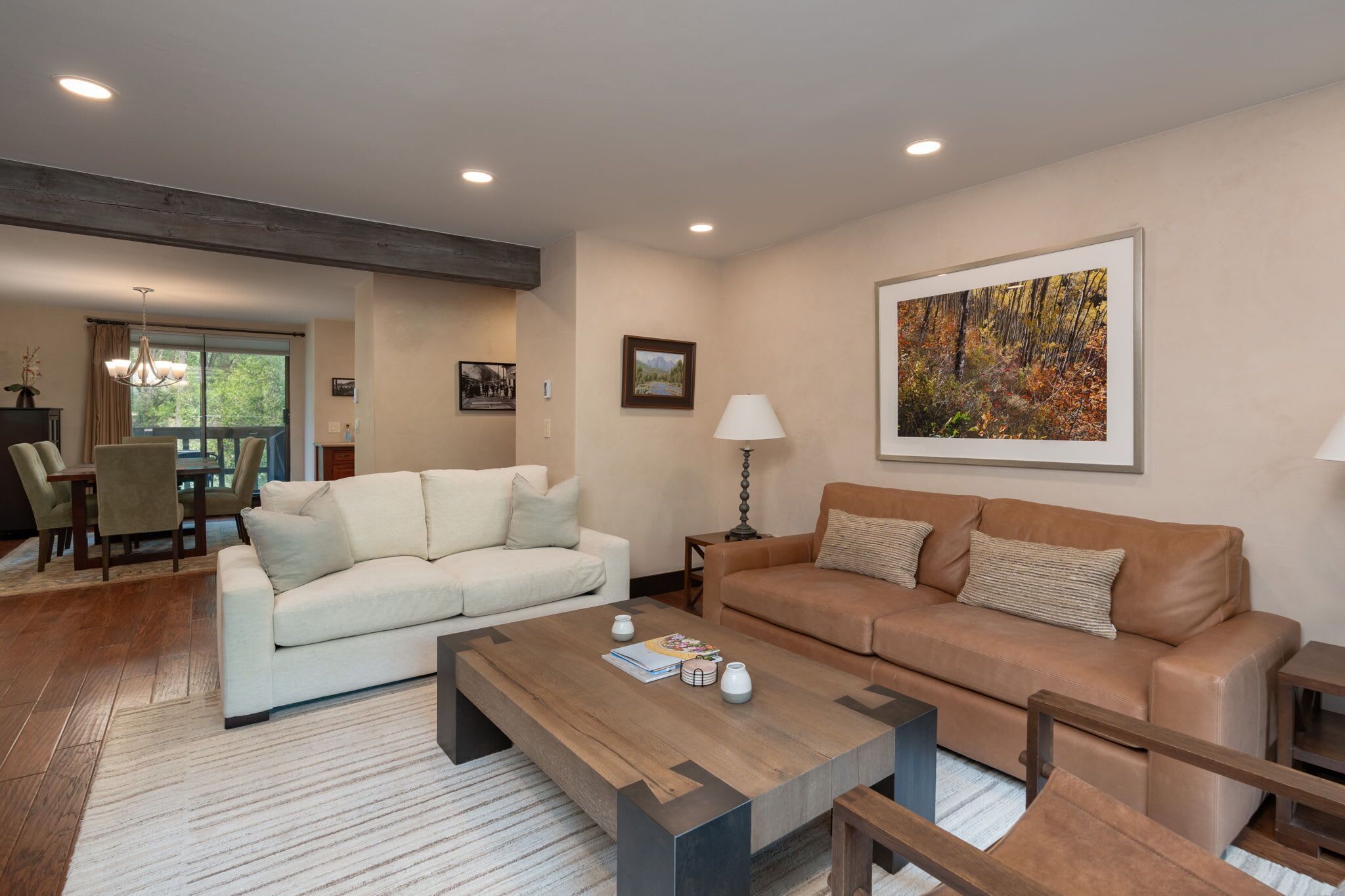 Televisión, chimenea y oficina 