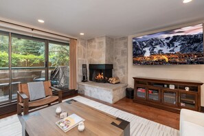 TV, fireplace, offices