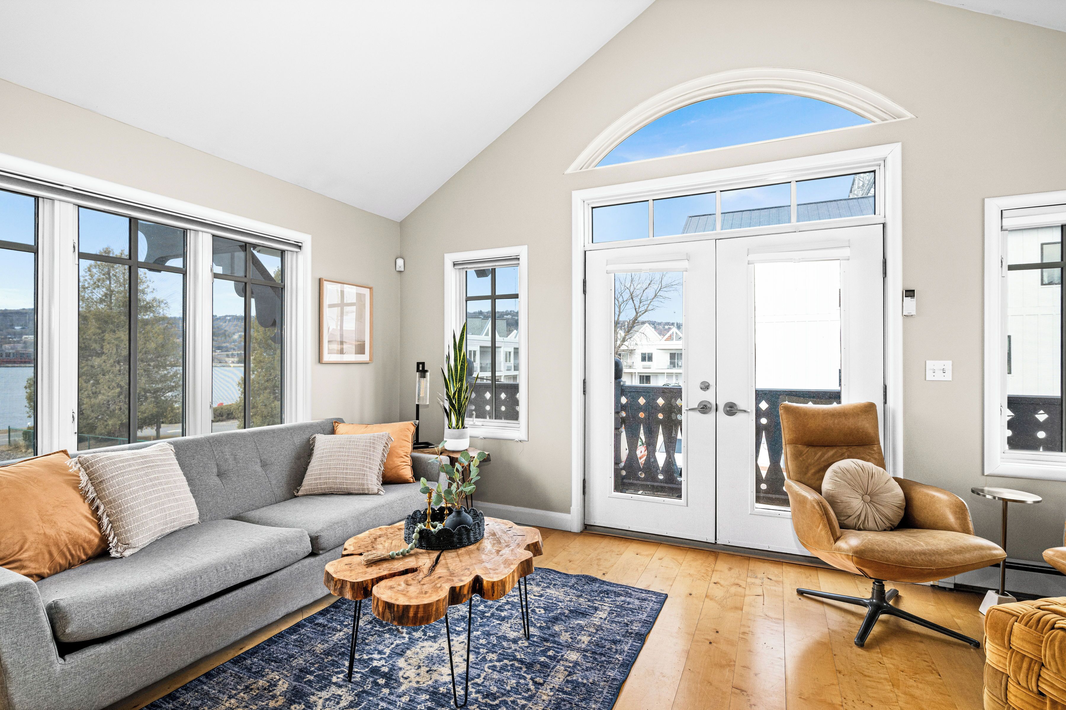 Premium Apartment, 1 King Bed with Sofa bed, Balcony | Living area | 50-inch Smart TV with digital channels