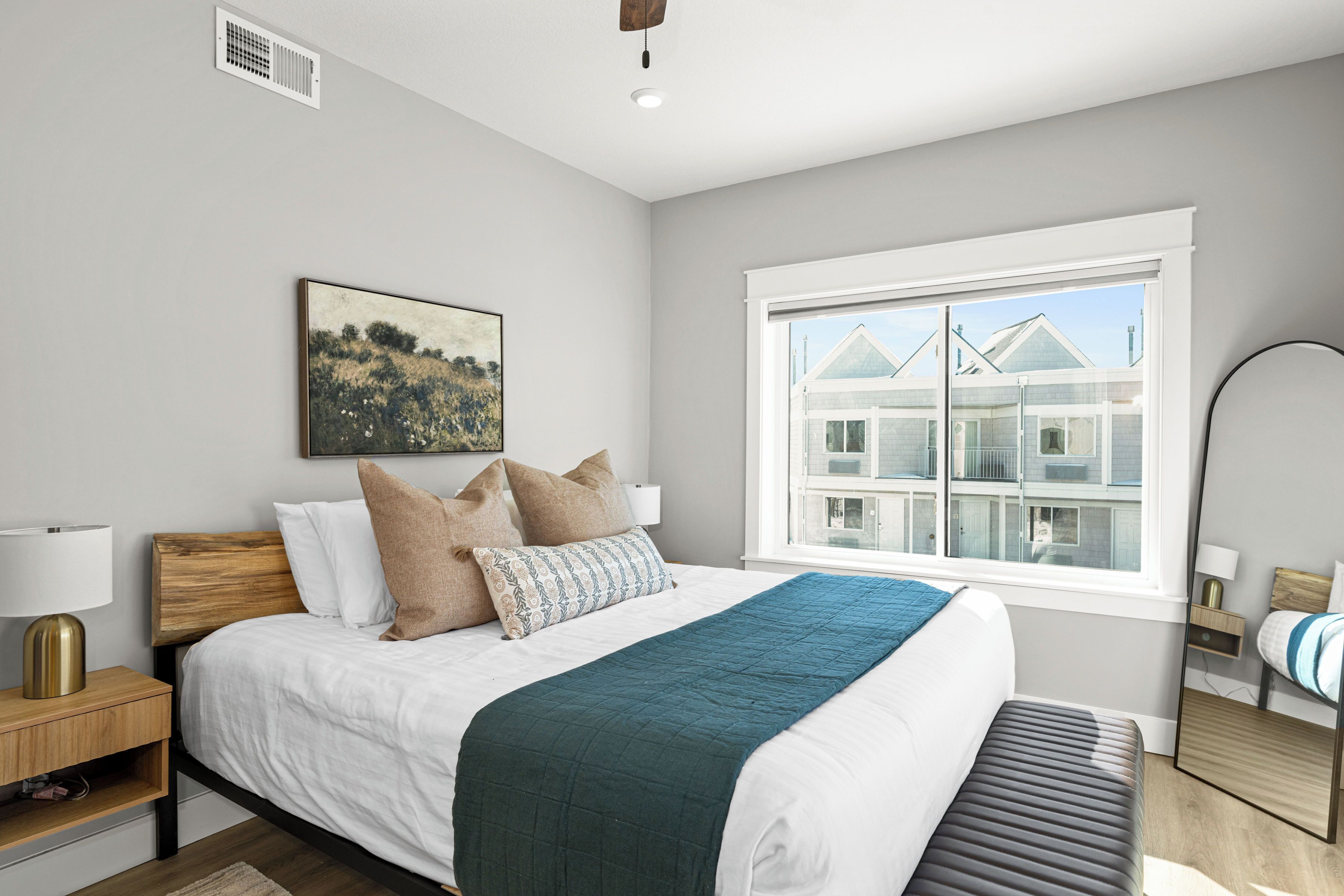 Premium bedding, down comforters, individually decorated