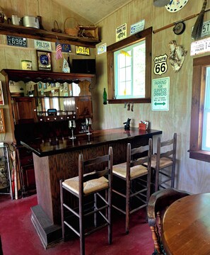 Bar (on property) - Secluded & quiet, close to town. Stone fireplace inside & a firepit out back (Wilmington)
