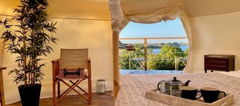 Lotus Belle Tent With Private Deck, BBQ Garden And Hammock Overlooking Rutland Water