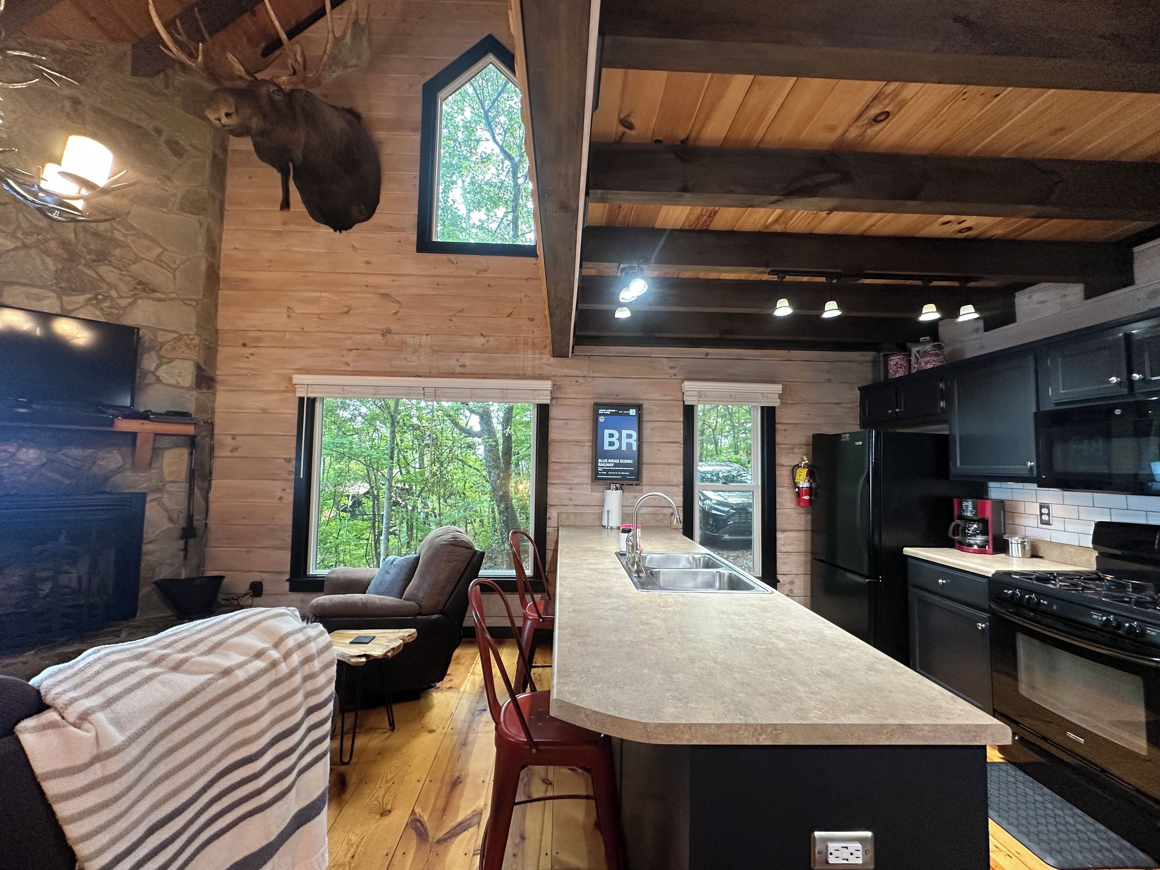 Jääkaappi, mikroaaltouuni, uuni, liesi