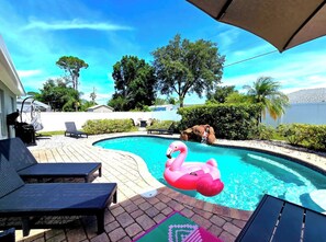 Outdoor pool, a heated pool