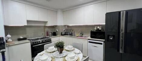 Microwave, oven, stovetop, dishwasher