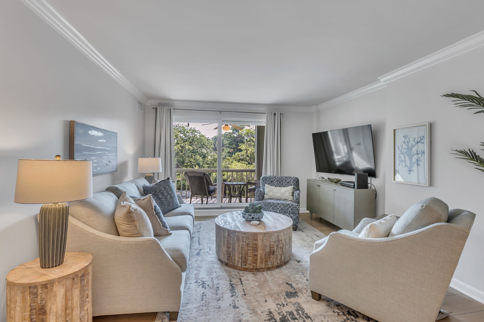 Villa, Multiple Beds, Balcony, Garden View (883 Ketch Court) | Living area | 50-inch flat-screen TV with digital channels