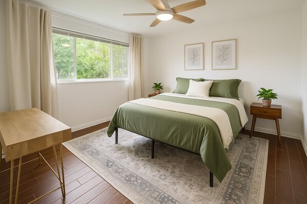 2 bedrooms, desk, free WiFi, bed sheets