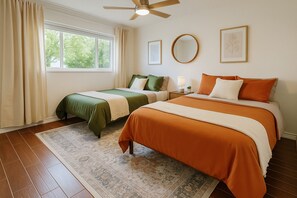 2 عدّة غرف نوم ومكتب وواي فاي مجانًا وملاءات أسرّة