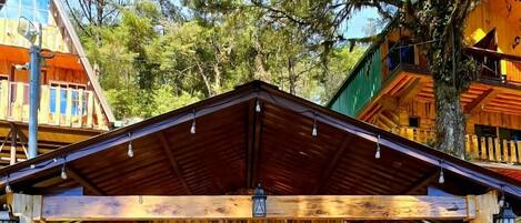 Ferienhütte, Terrasse, Bergblick