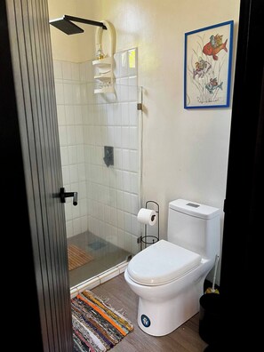 Dusche, Handtücher, Seife, Toilettenpapier