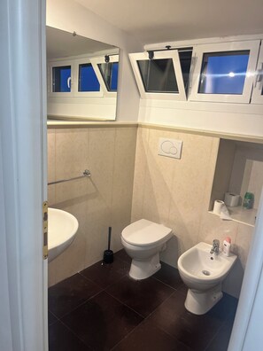 Sèche-cheveux, bidet, serviettes fournies, savon