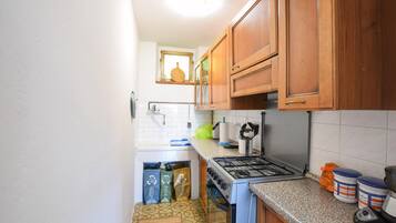 Een koelkast, een kookplaat