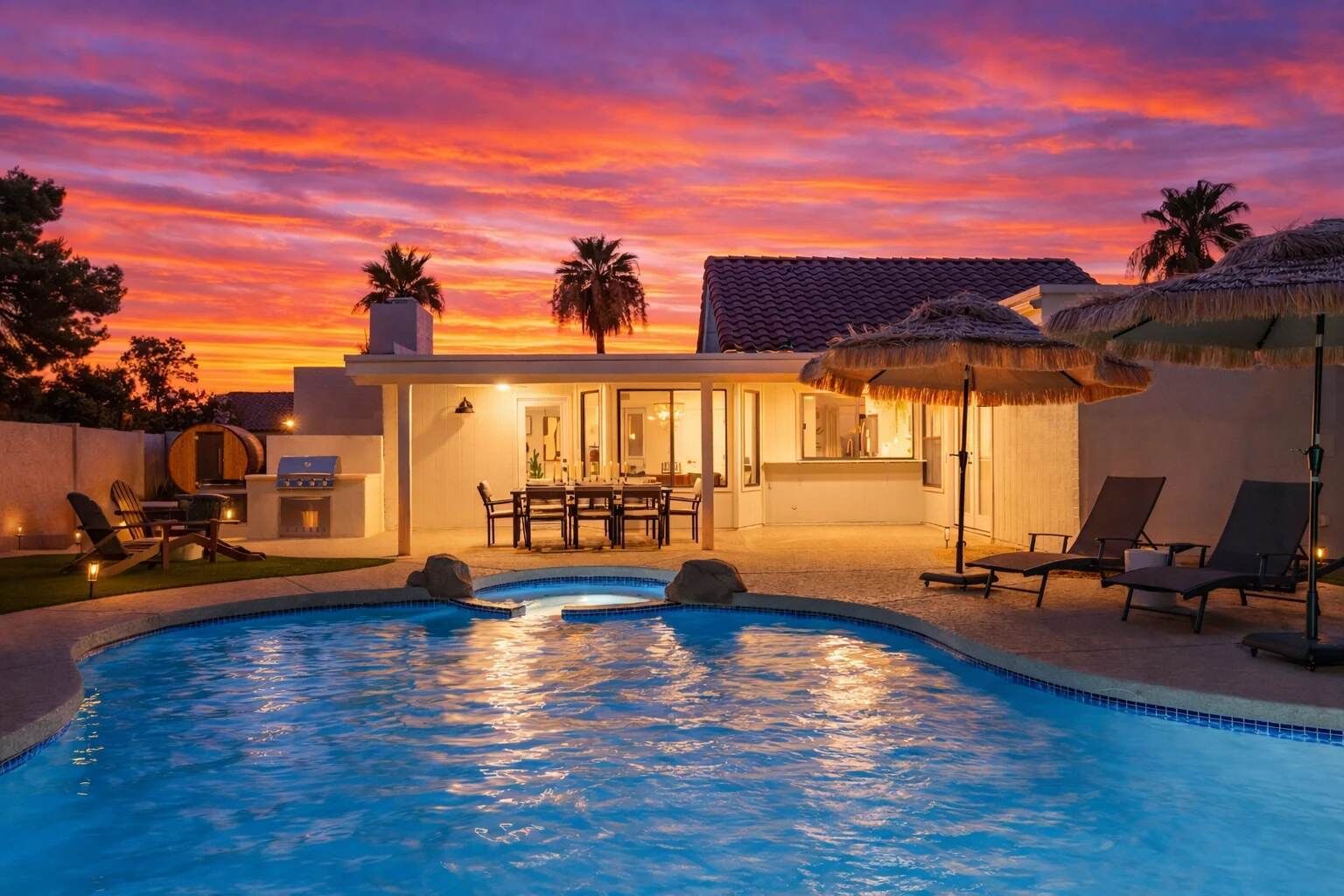 A heated pool