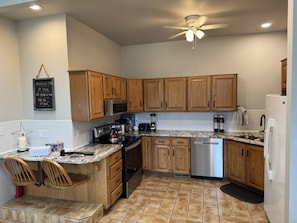 Microwave, oven, stovetop, dishwasher
