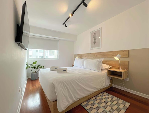 2 bedrooms, iron/ironing board, travel crib, free WiFi