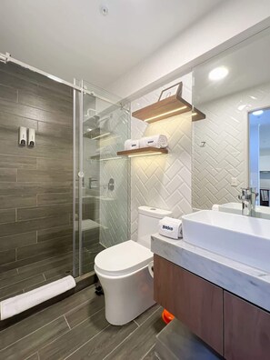 Hair dryer, towels