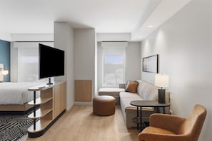 Desk, laptop workspace, blackout curtains, bed sheets - Hyatt House Thunder Bay (THUNDER BAY)