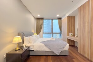 Superior Apartment, 3 Bedrooms, Kitchen, City View | Desk, laptop workspace, free WiFi, bed sheets