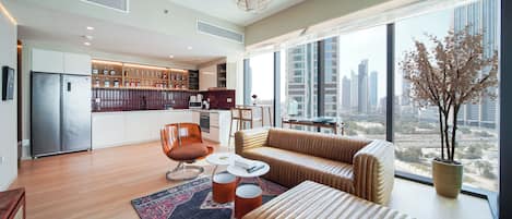 Luxury Apartment, Balcony, City View | Living room