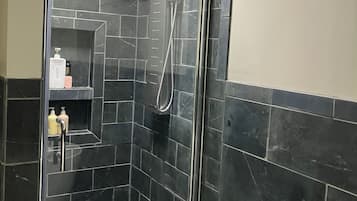 Hair dryer, towels, toilet paper