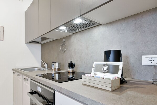 Fridge, microwave, oven, stovetop - QUEEN HOME VENICE FLY 1 (Venezia)