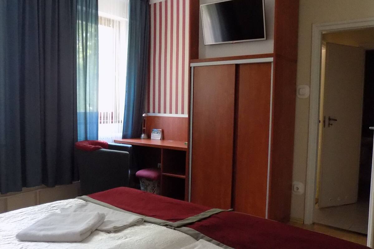 Familienzimmer, Blick auf die Anlage