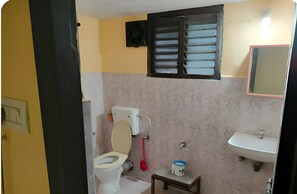 Shower, soap, toilet paper