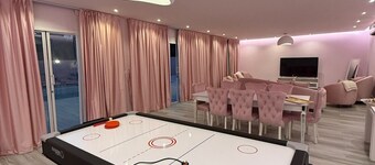 The pink private swimming pool chalet & villa