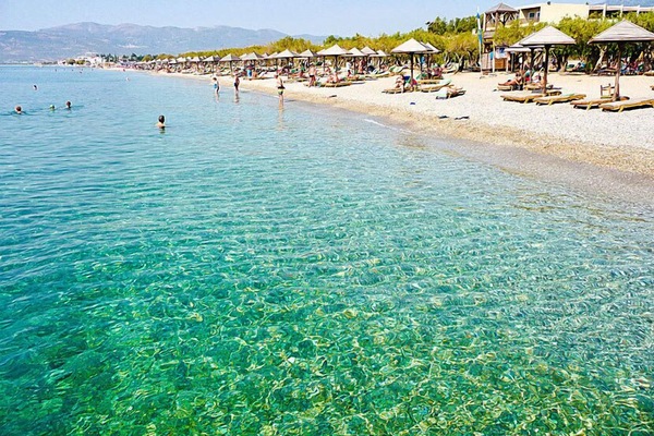 Stunning nearby Potokaki Beach with golden sand and crystal-clear waters, just a 12-minute drive away!