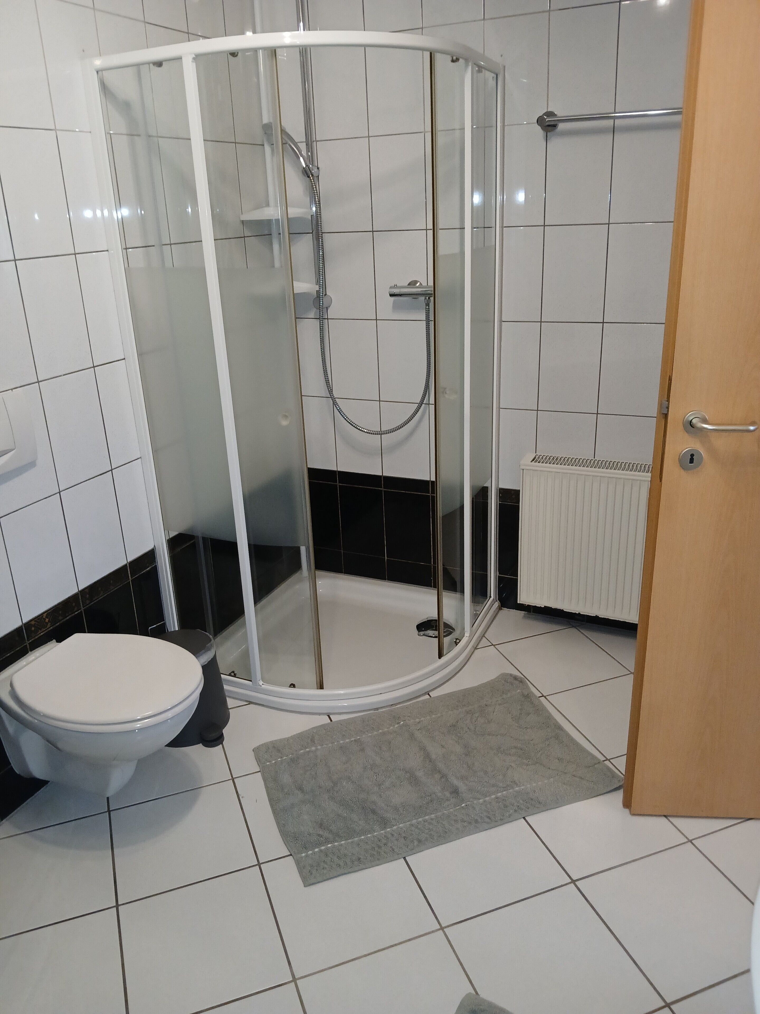 Een douche, een haardroger, handdoeken