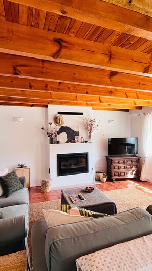 Télévision, cheminée