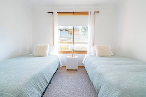 3 bedrooms, iron/ironing board, travel cot, bed sheets