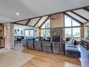 Smart TV, fireplace, video games, table football