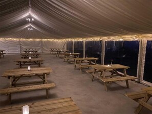 Outdoor banquet area
