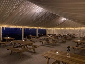 Outdoor banquet area