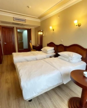 Basic Twin Room, City View | Desk, laptop workspace, free WiFi