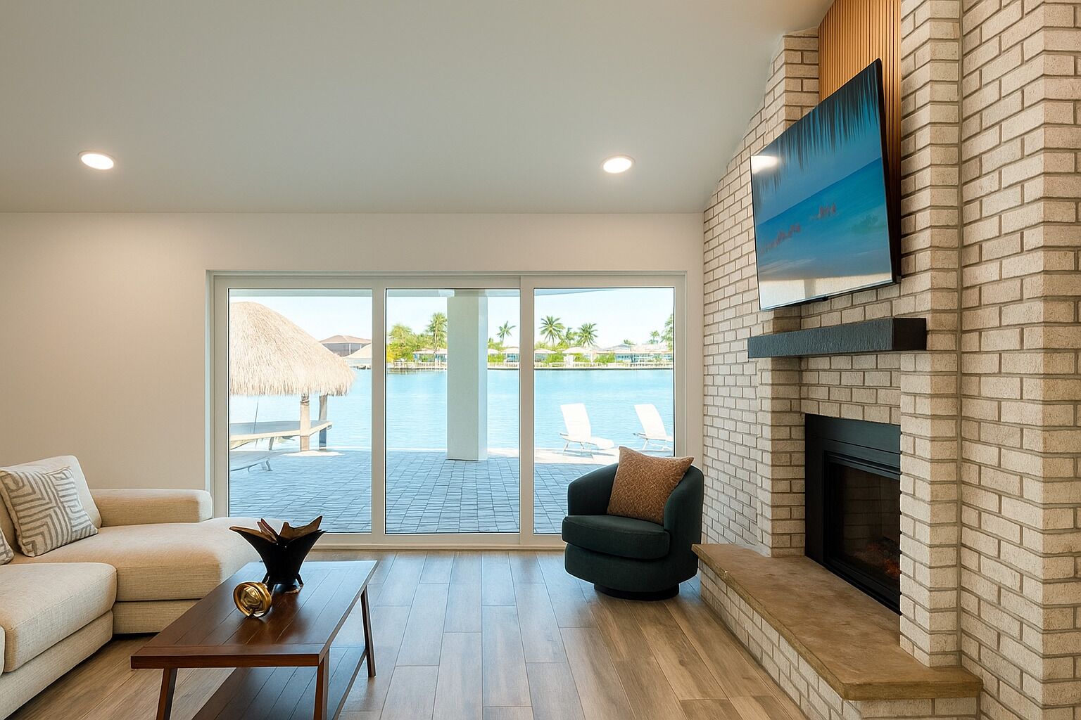 智能电视、壁炉、乒乓球