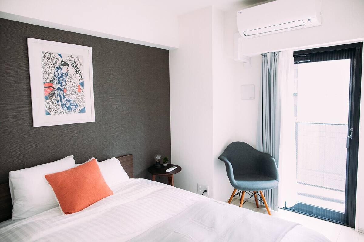 Japanese Serenity 1BR in Ningyocho/Nihonbashi | Desk, WiFi (free), individually furnished
