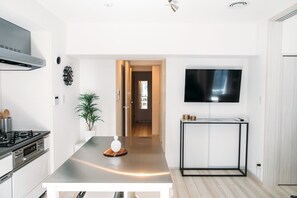 Amazing & Awesome 1BR Suite in Ningyocho | Private kitchen | Full-size fridge, microwave, oven, stovetop