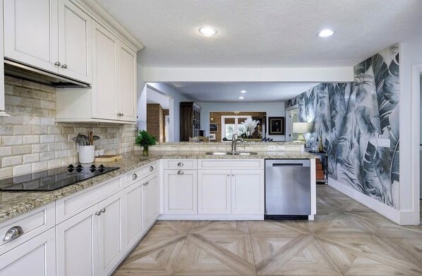 Microwave, stovetop, dishwasher