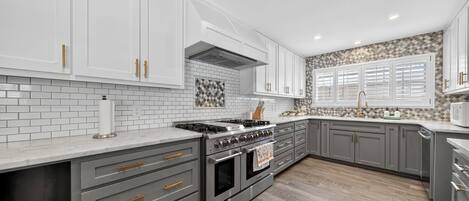 Microwave, oven, stovetop, dishwasher
