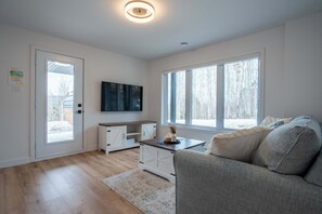 テレビ、暖炉、ステレオ