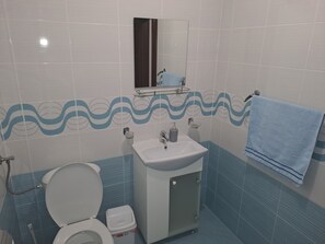 Towels, soap, toilet paper