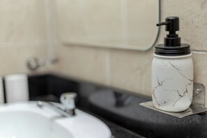 Towels, soap, toilet paper