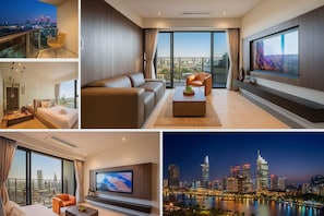 Luxury Apartment, 2 Bedrooms, Balcony, City View | Hypo-allergenic bedding, minibar, desk, laptop workspace